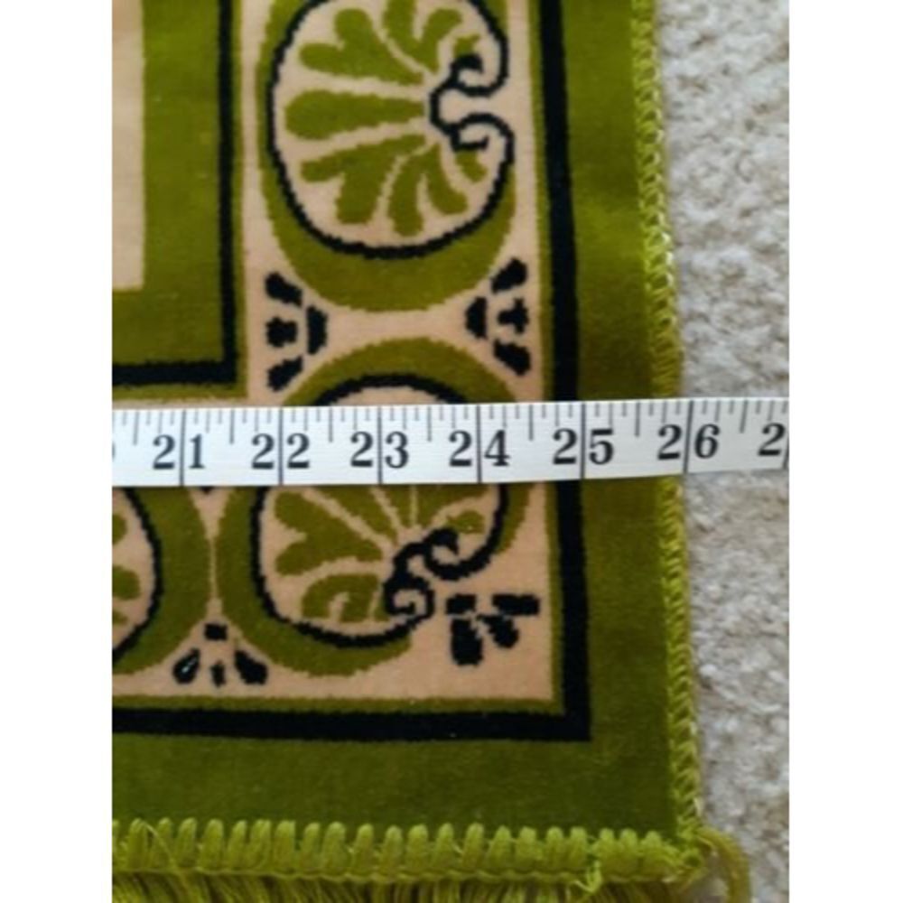 Vintage Turkish Prayer Rug Ceyhan Tekstil Seccade Green and Beige - Picture 8 of 8